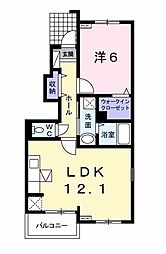 ヴァイオレット　ハーモニー 1階1LDKの間取り