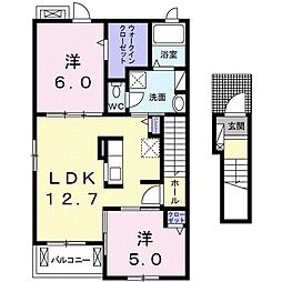 クオーレ1 2LDKの間取図画像