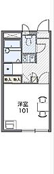 レオパレスフローラリア2 1Kの間取図画像