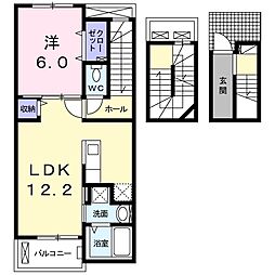 グランヴェルジェ 1LDKの間取図画像