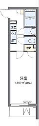 クレイノグラマット 1Kの間取図画像
