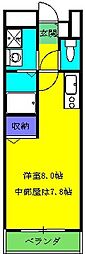 モダン・サニー・レジデンス ワンルームの間取図画像