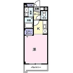 ブレスィング幕張 ワンルームの間取図画像