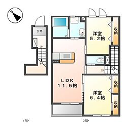 間取図画像 2LDK