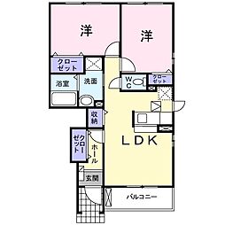 グロウ 2LDKの間取図画像