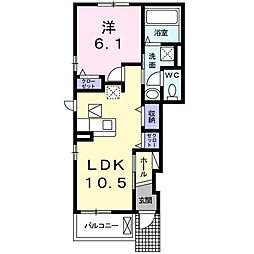 ブリーズ　アベニュー 1階1LDKの間取り