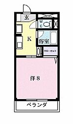 ラシックK 1Kの間取図画像