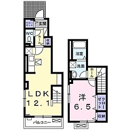 ネロミロスC 1LDKの間取図画像