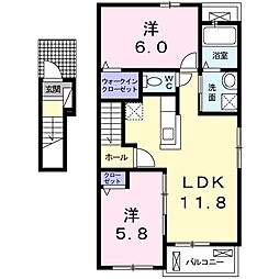 アークヒルズJ 2LDKの間取図画像