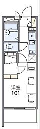 レオパレスボオダジア 1Kの間取図画像