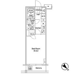 京急本線 京急蒲田駅 徒歩4分の賃貸マンション 13階1Kの間取り