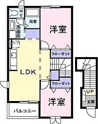 プリマベーラ 2LDKの間取図画像