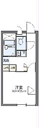レオパレスグランシャリオ 2階1Kの間取り