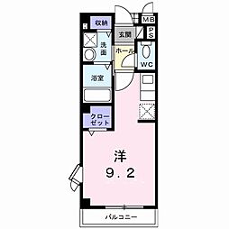 JR両毛線 伊勢崎駅 徒歩35分の賃貸アパート 2階ワンルームの間取り