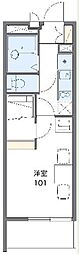 レオパレスロイヤルパーム 1Kの間取図画像