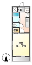 シティルミナス 1Kの間取図画像