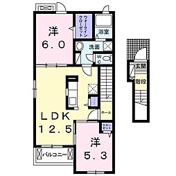 エルサ 2階2LDKの間取り