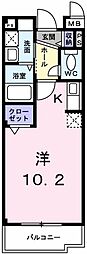 プリムローズ2 ワンルームの間取図画像