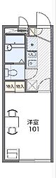 レオパレスレイフローラ 2階1Kの間取り