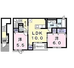 アルパB 2LDKの間取図画像