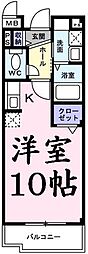 プリムローズ2 ワンルームの間取図画像