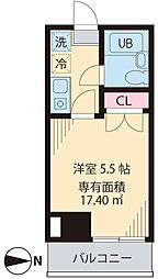 ベイステート安間 1Kの間取図画像