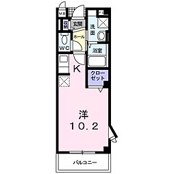 プリムローズ2 ワンルームの間取図画像