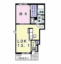 シュティルI 1階1LDKの間取り