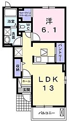 スローフォレスト1 1LDKの間取図画像