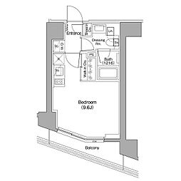 ザ・パークハビオ蒲田 7階ワンルームの間取り