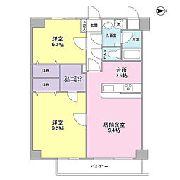 クレストコート 2LDKの間取図画像