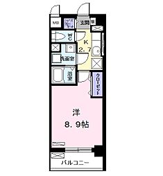 ジャルダン 1Kの間取図画像