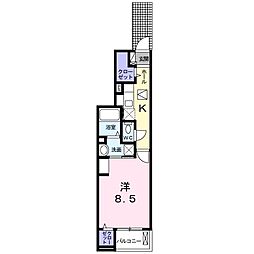 名鉄名古屋本線 本星崎駅 徒歩4分の賃貸アパート 1階1Kの間取り