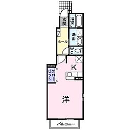 名鉄名古屋本線 本笠寺駅 徒歩15分の賃貸アパート 1階ワンルームの間取り