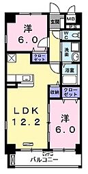 名古屋臨海高速あおなみ線 荒子川公園駅 徒歩15分の賃貸マンション 5階2LDKの間取り