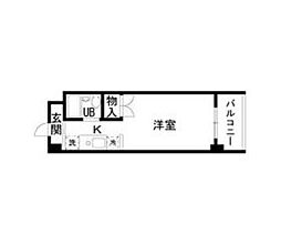 ノーサレンダー 3階ワンルームの間取り