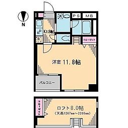 JR総武線 信濃町駅 徒歩6分の賃貸マンション 4階1Kの間取り