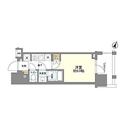 京王井の頭線 神泉駅 徒歩4分の賃貸マンション 8階1Kの間取り