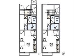 レオパレスFlatsEast 1Kの間取図画像