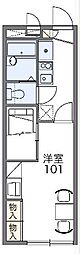 レオパレスＪ．147 2階1Kの間取り