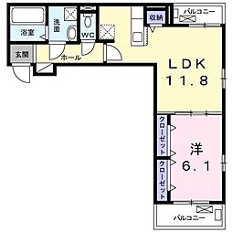ベルルミエール 1LDKの間取図画像