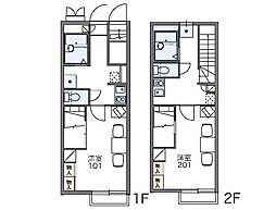レオパレス漠 1階1Kの間取り