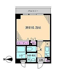 メゾン・アルエ 4階1Kの間取り