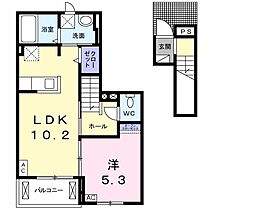 ブロッサム2 1LDKの間取図画像