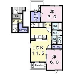 ドリーム三田C 2LDKの間取図画像
