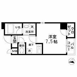 エスポワール 402 4階1Kの間取り