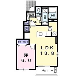 ロジュマンリアンA 1LDKの間取図画像