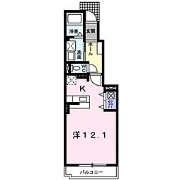 ブリリアント寺家1 ワンルームの間取図画像
