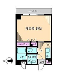 メゾン・アルエ 6階1Kの間取り
