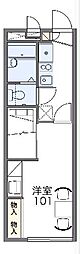 レオパレスキャロット 2階1Kの間取り